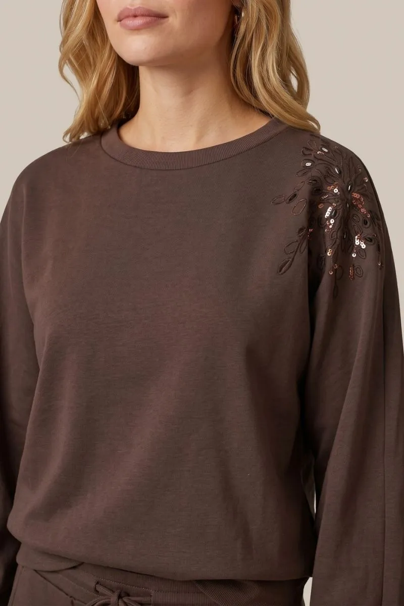 CS The Label Winona Sweater Mocha Brown, damestrui